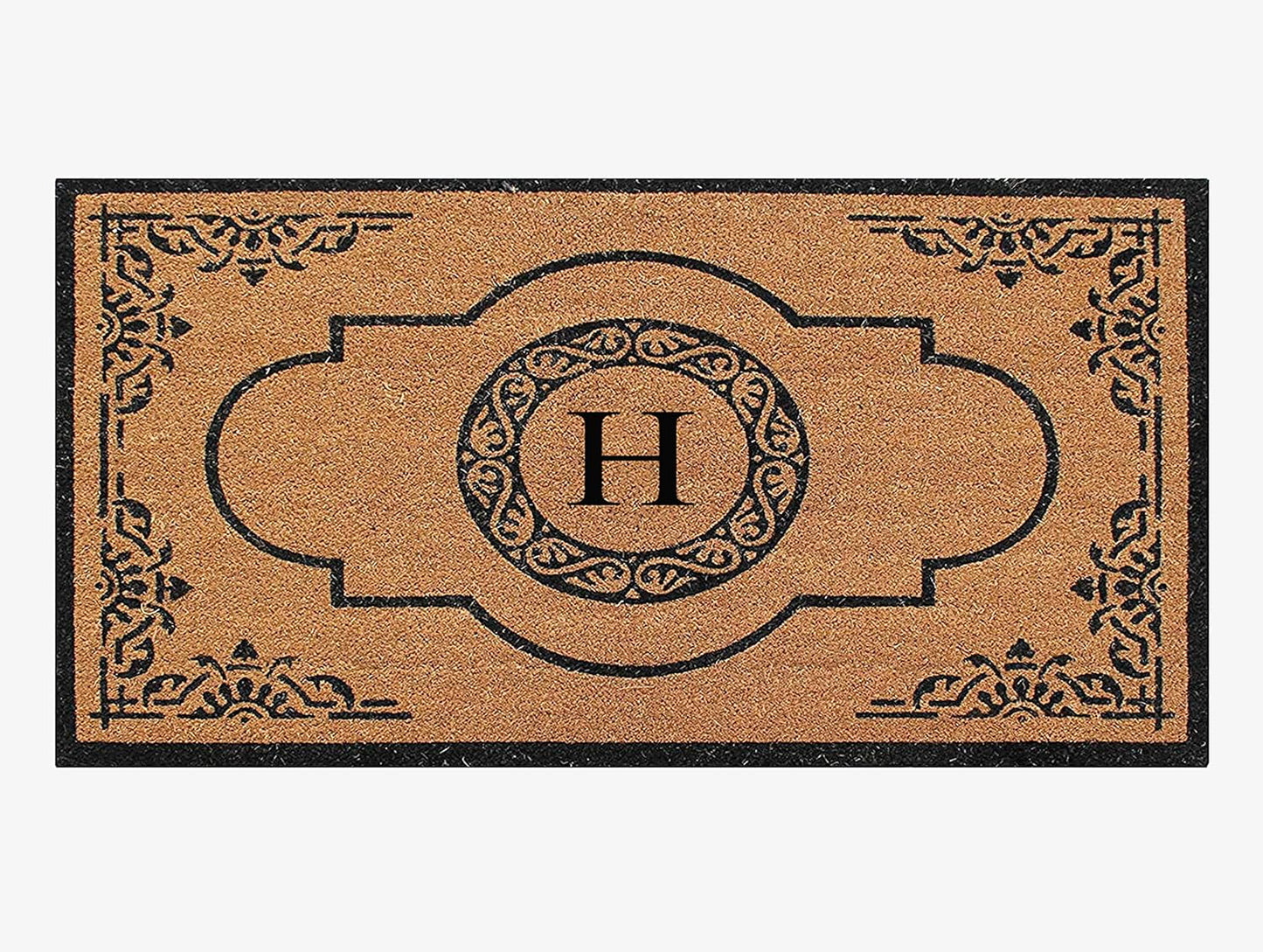 Natural Coir Monogrammed Door Mat for Front Door, 30x48 in