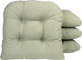 Slub Celadon Green U-Shaped Gripper Chair Cushions 15x15 in