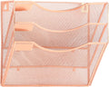 EASEPRES 3 Pocket Mesh Hanging Wall File Organizer - Space-Saving Rose