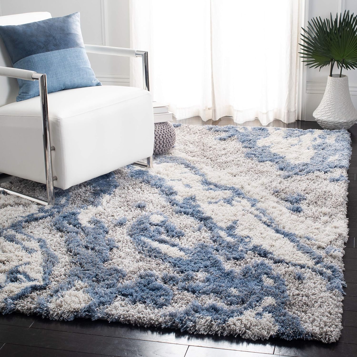 SAFAVIEH Horizon Shag Collection Area Rug - Modern Abstract Design