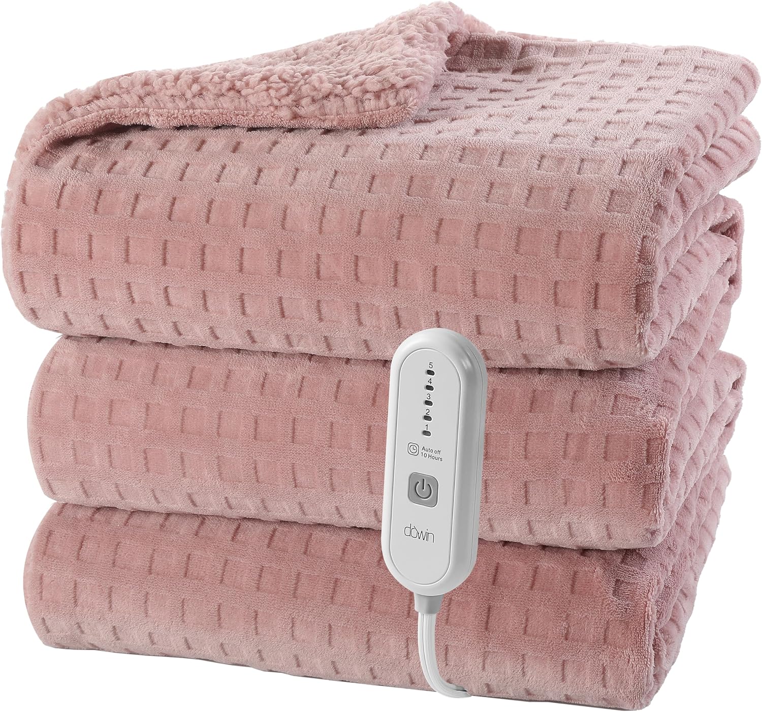 Dowin Pink Heated Blanket Full Size for Cozy Warmth and Comfort