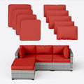 Orange 9 Pc Patio Cushion Covers Set - Waterproof Replacement Covers