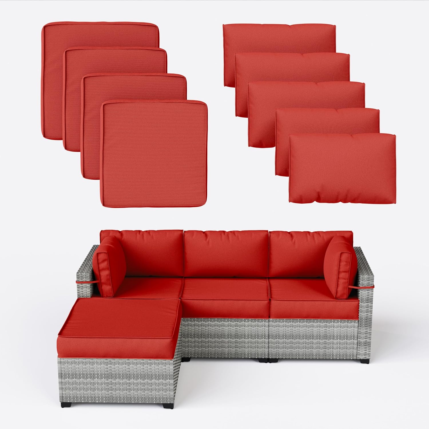 9 Pcs Outdoor Patio Cushions Covers Replacement Waterproof Set