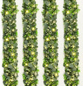 4Pcs Eucalyptus Garland with Lights - Lush Faux Greenery for Tables