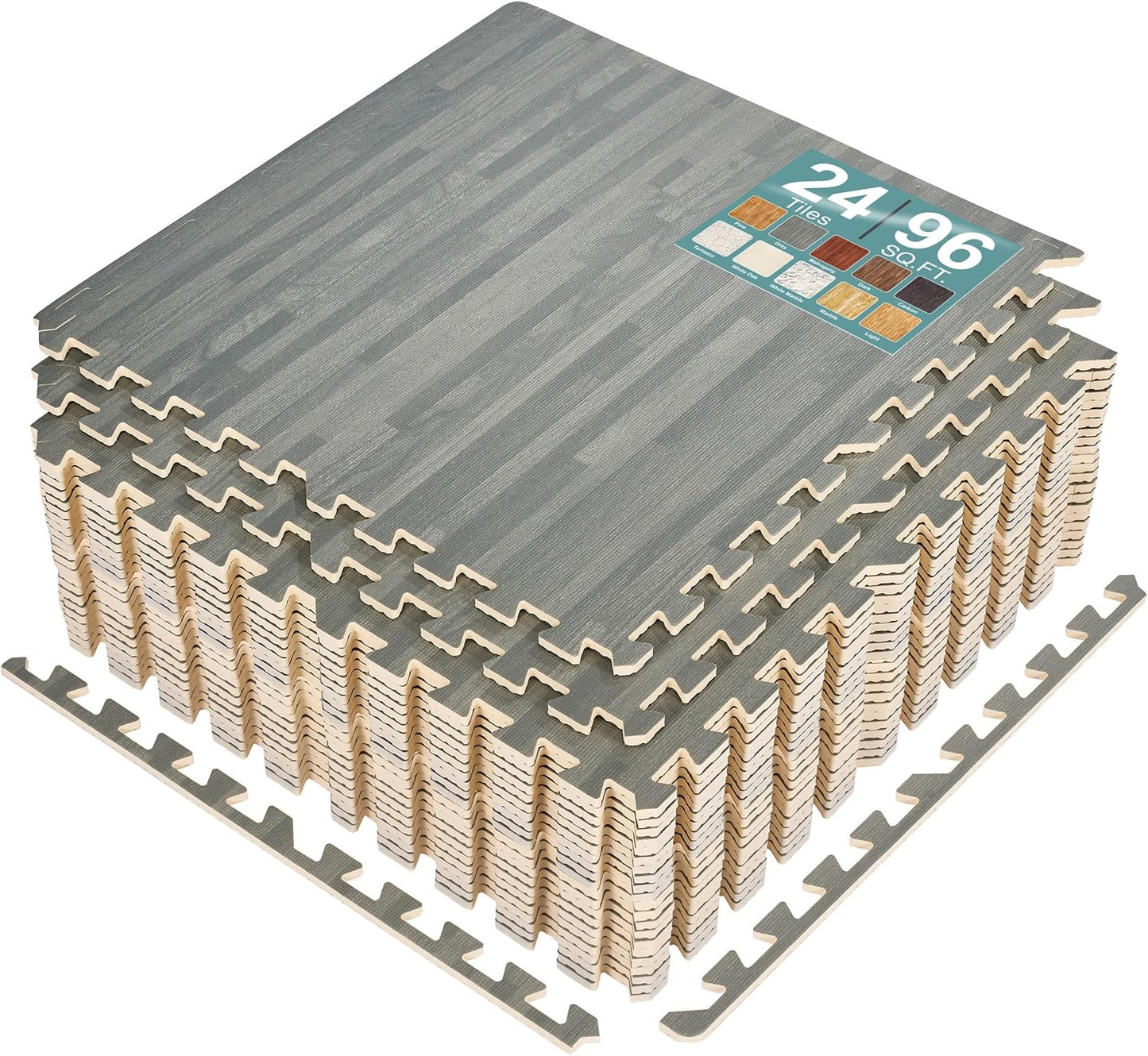 Wood Grain Floor Tiles Foam Mat for Home and Business Use