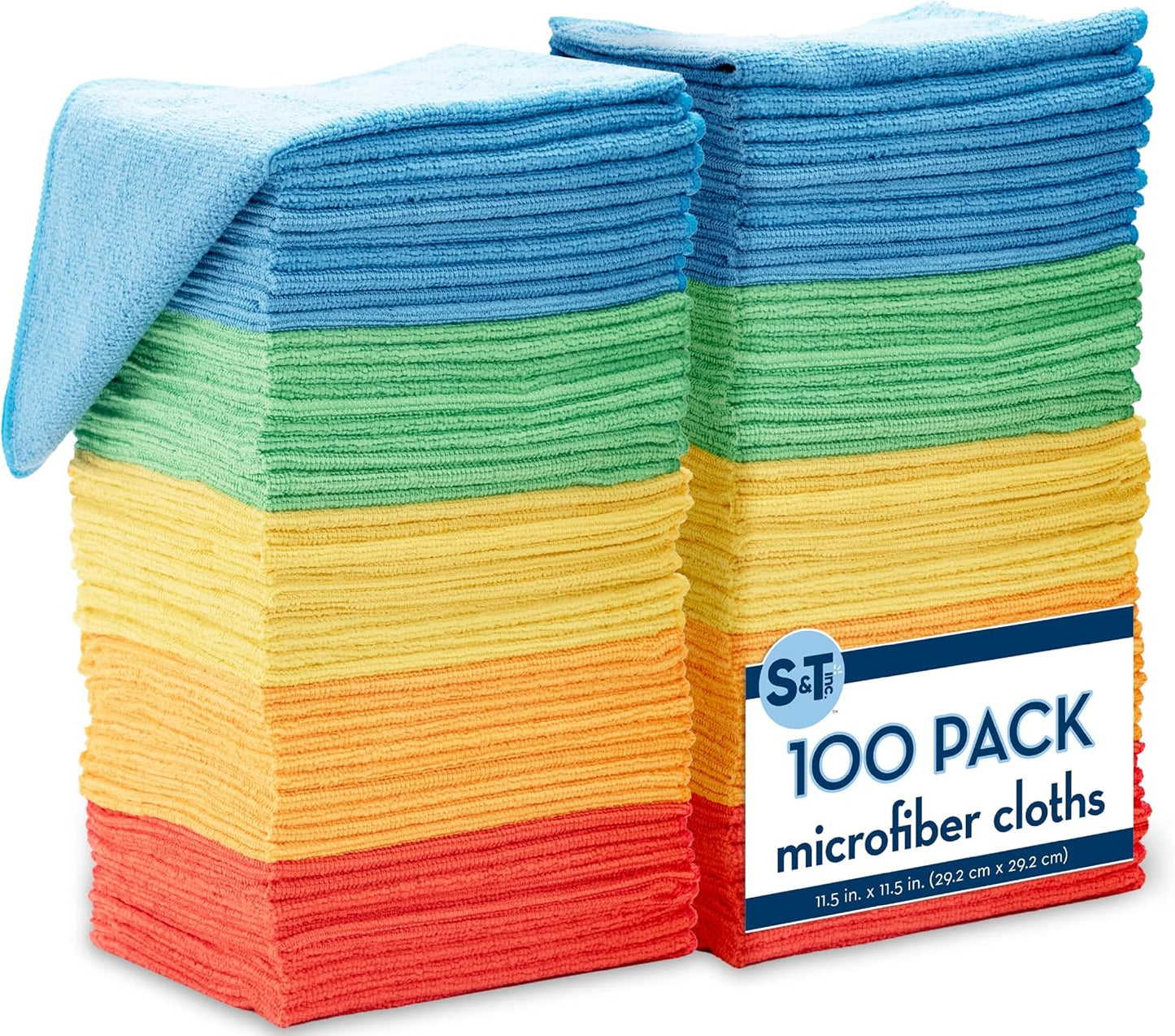 100-Pack Reusable Microfiber Towels - Versatile Cleaning Cloths
