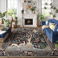 Tree of Life 8x10 Area Rug - Vibrant Washable Low Pile Rug
