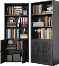 IRONCK Industrial Style Bookshelves with Doors for Home Office Decor