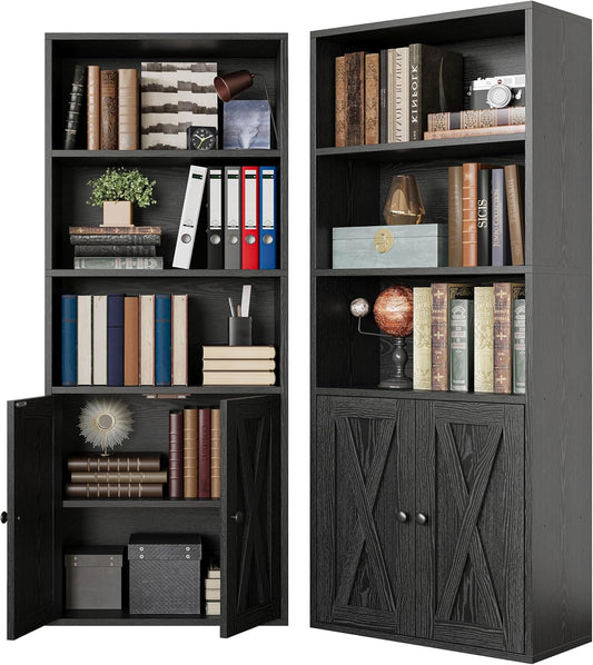 IRONCK Industrial Bookshelves with Doors for Home and Office