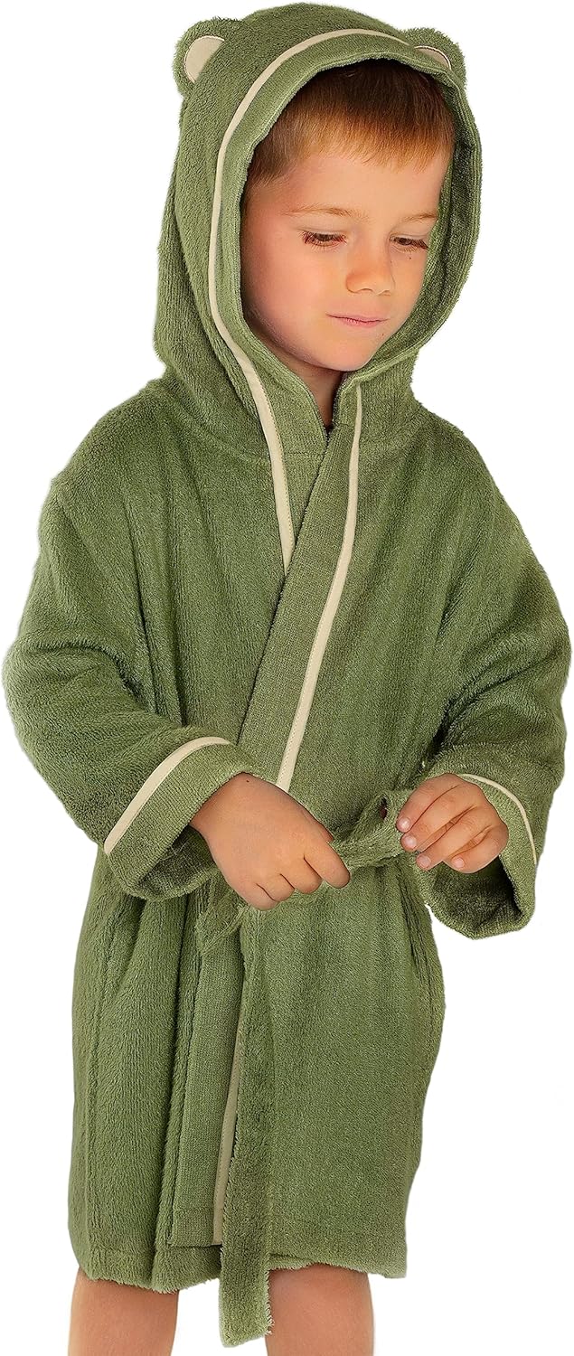 Premium Soft Toddler Bathrobe for Kids - Rayon from Bamboo Robe