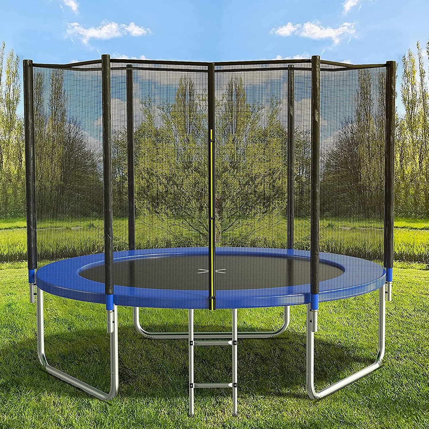 AOTOB 12FT Trampoline with Safety Enclosure and Basketball Hoop