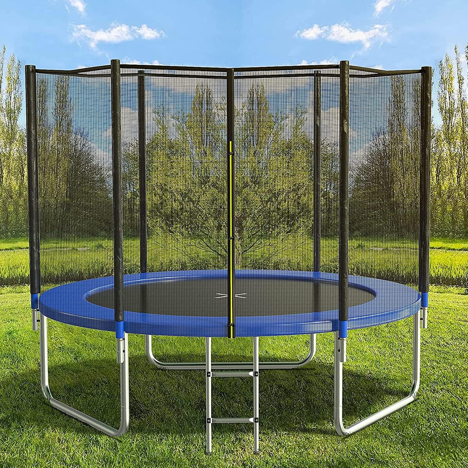AOTOB 12FT Trampoline with Safety Enclosure and Basketball Hoop