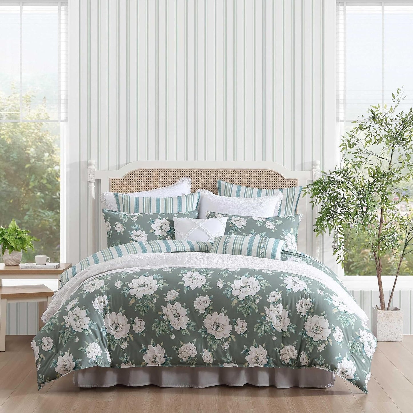 Laura Ashley Comforter Set - Chic Bedding with Shams & Pillows
