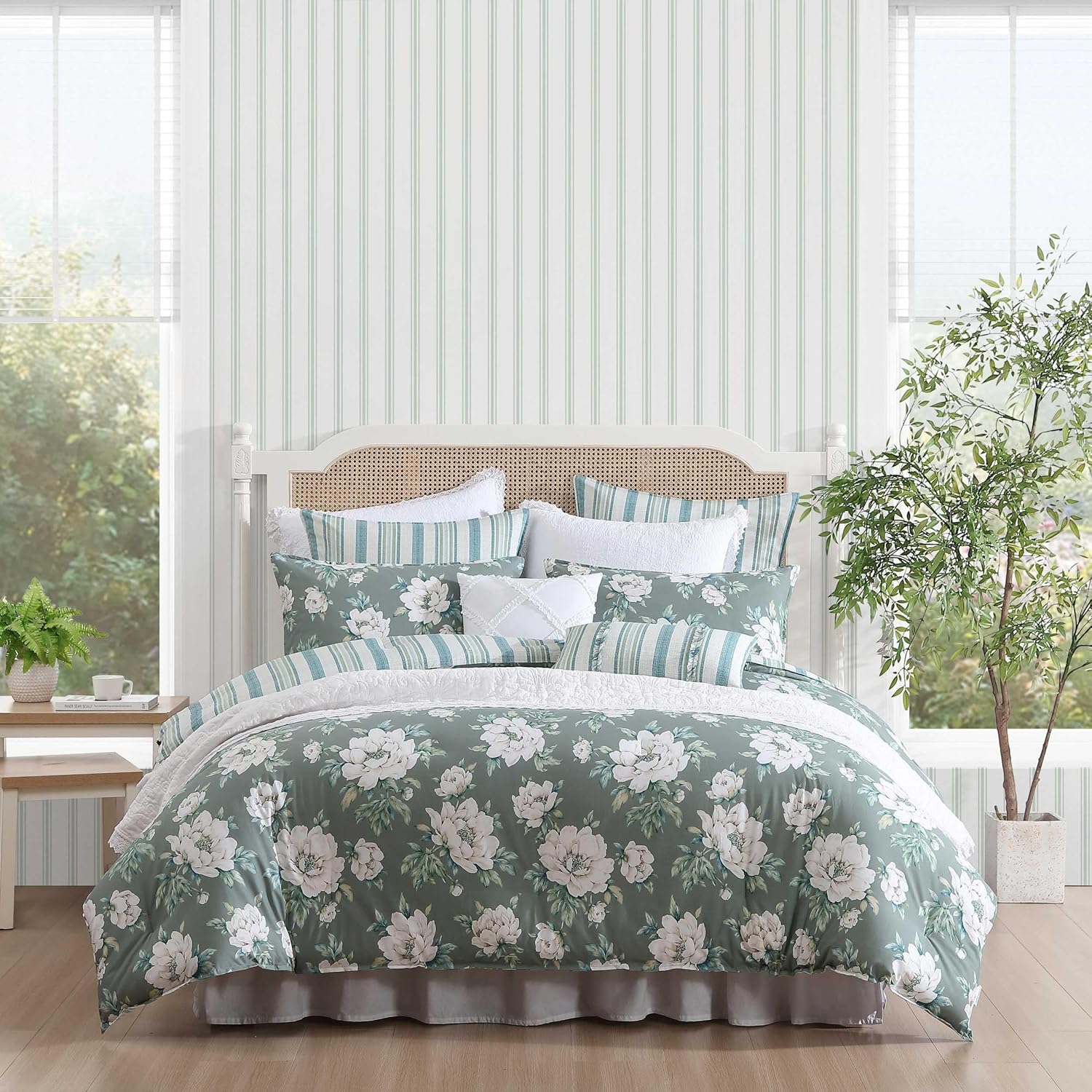 Laura Ashley Comforter Set - Chic Bedding with Shams & Pillows