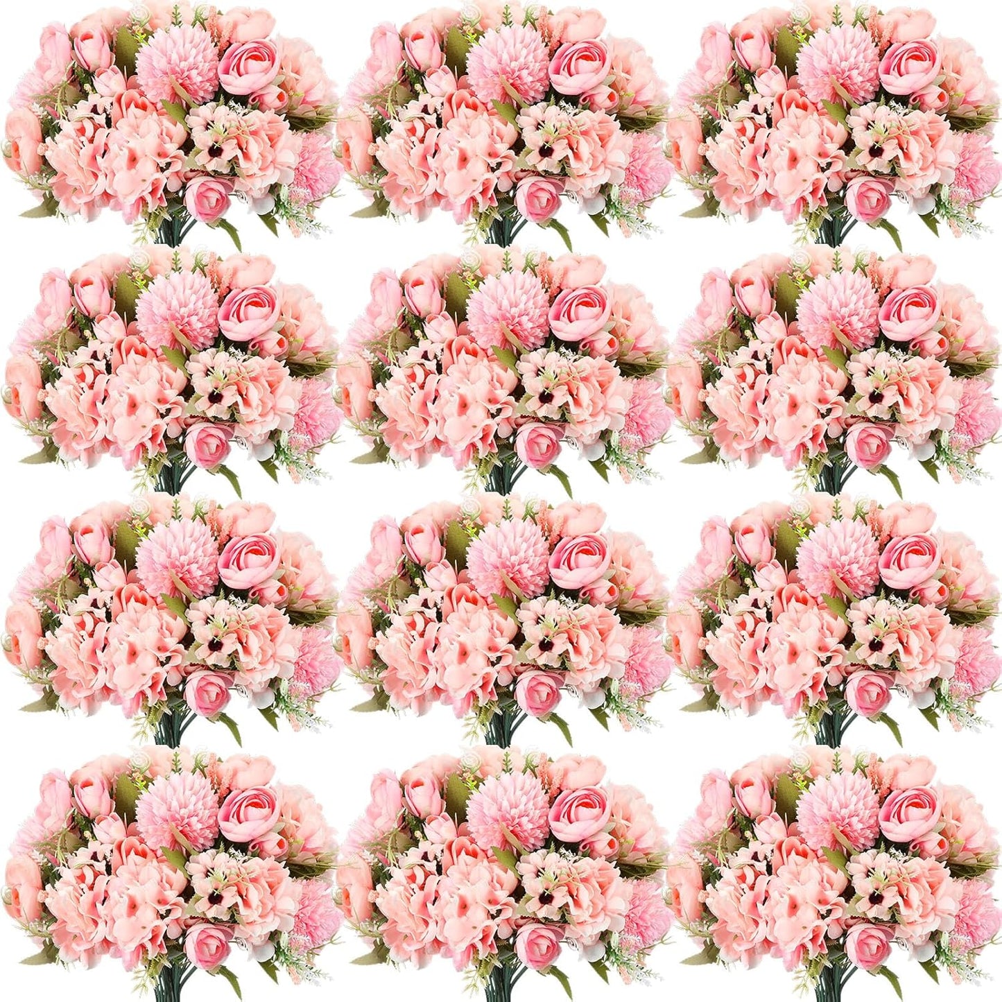 24 Bundles Peonies Artificial Flowers for Wedding Decor and More