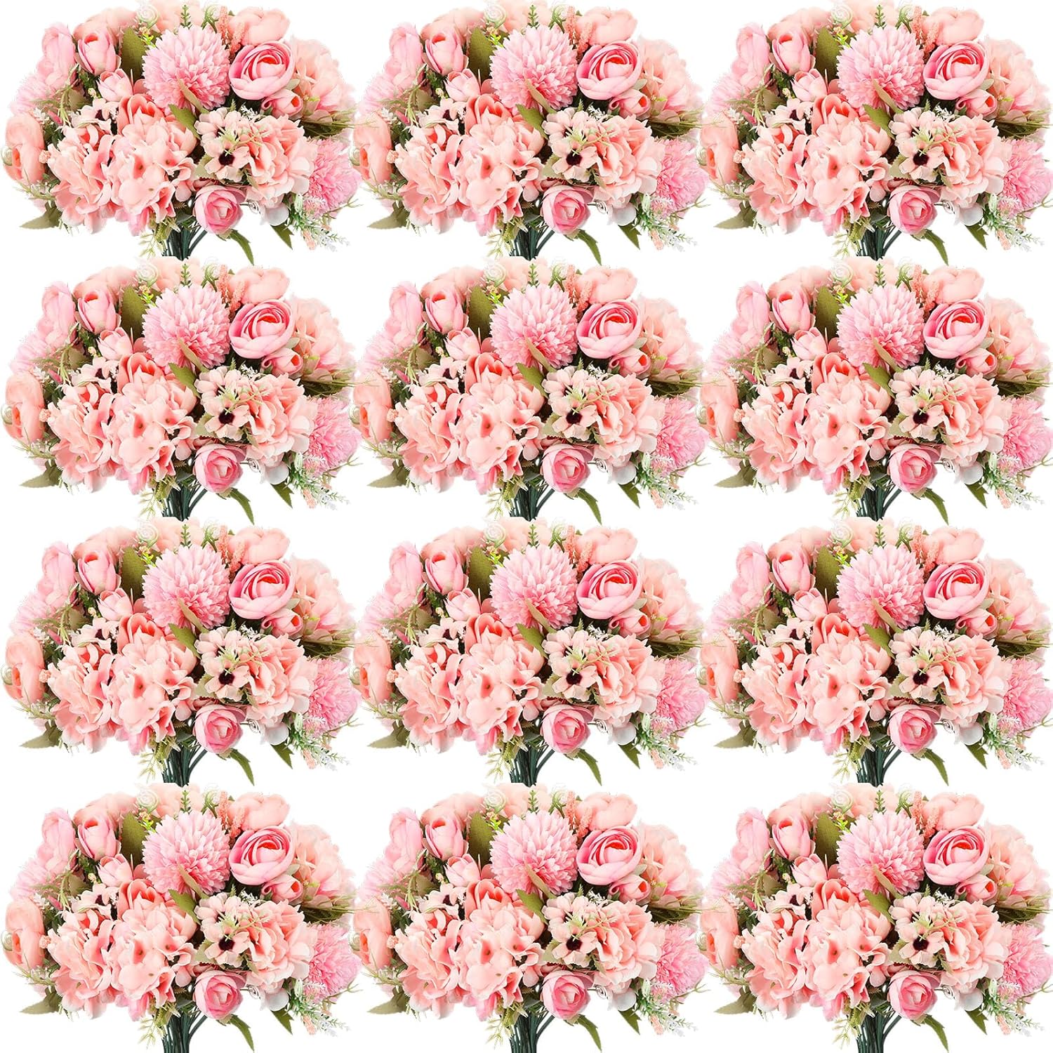 24 Bundles Peonies Artificial Flowers for Wedding Decor and More