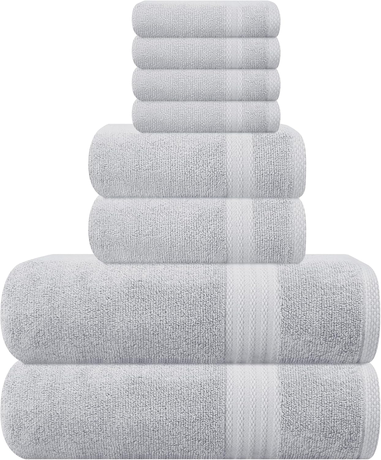 GLAMBURG Ultra Soft Towel Set - Luxurious 8 Piece Collection