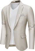 Men's Slim Fit Blazer Jacket One Button Lightweight Sport Coat