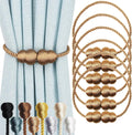 Magnetic Curtain Tiebacks 6 Pack Rope Holdbacks - Strong Magnetic