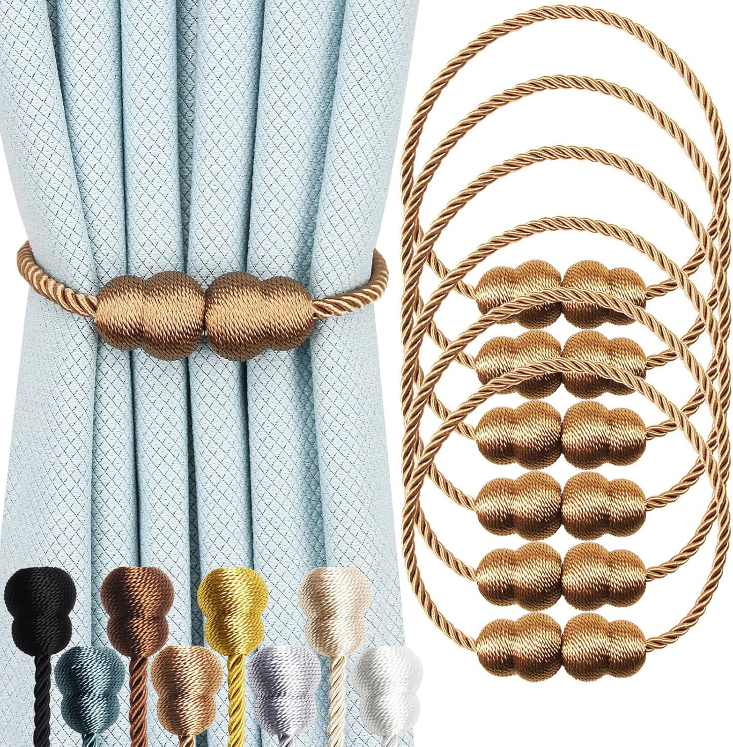 Elegant Magnetic Curtain Tiebacks - Set of 6 | Hangtty