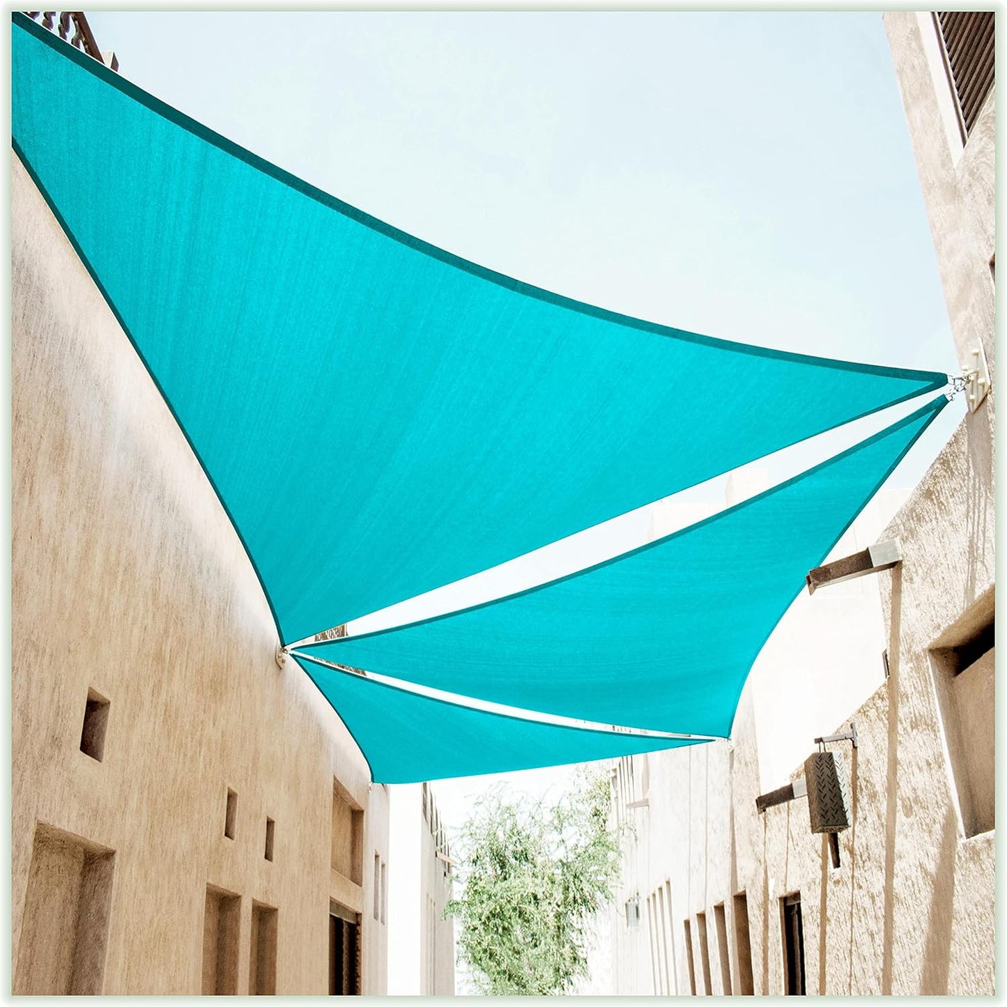 ColourTree 24ft x 24ft Turquoise Triangle Sun Shade Sail Canopy