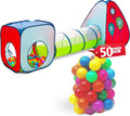 Kids Pop-Up Play Tent Tunnel & Ball Pit Set - 3-in-1 Playhouse