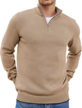 Men's Quarter Zip Pullover Slim Fit Lightweight Mock Neck Sweater