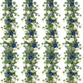 Artificial Eucalyptus Rose Garland 4 Pack - Realistic Blue & White