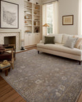 Louisa Collection LOI-01 Stone Multi Runner Rug - Vintage Look, Soft