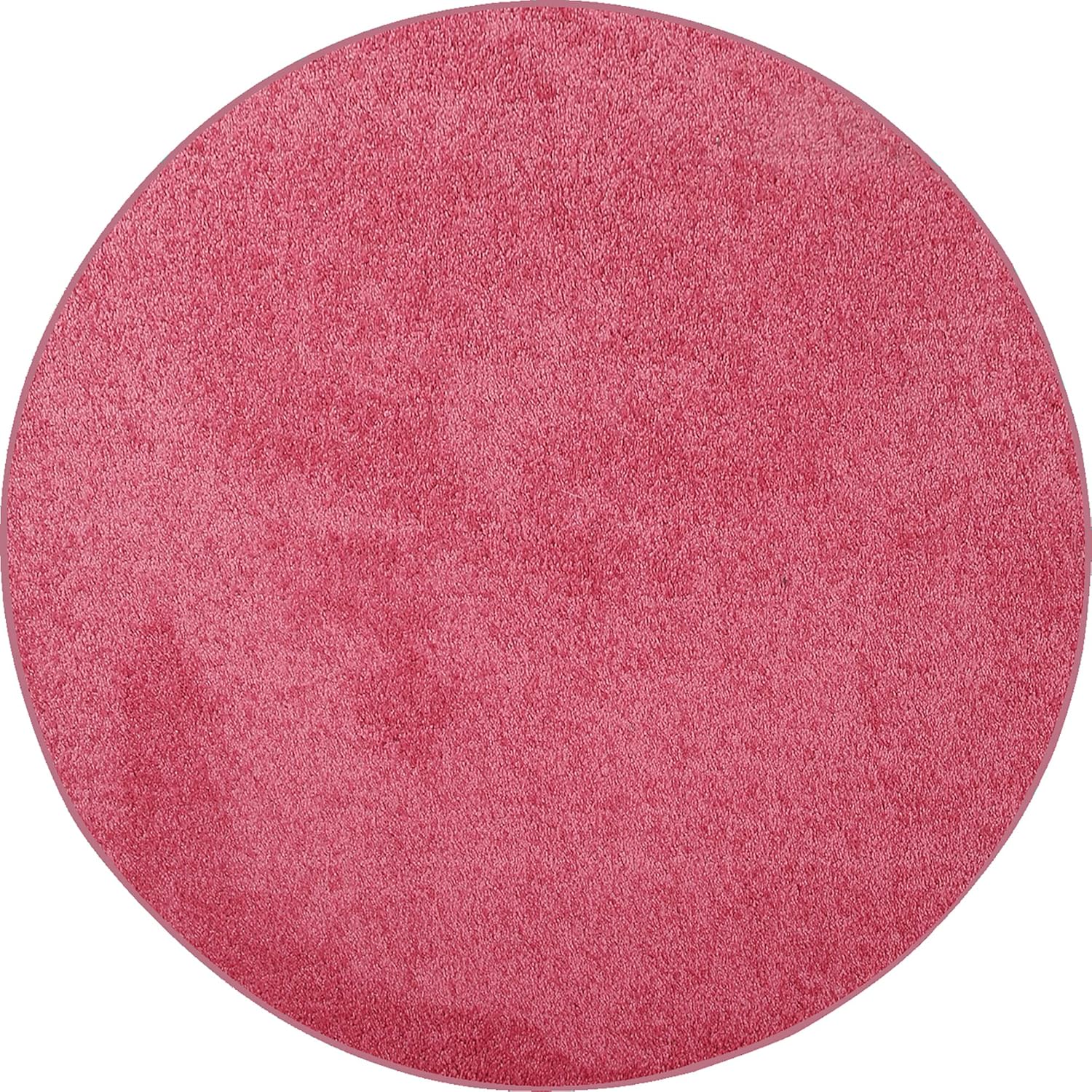 Pet Friendly Solid Color Area Rugs Pink - 8ft Round for Home