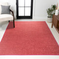 Haze Solid Low-Pile Red Area Rug 10x14 - Pet-Friendly, Easy Care