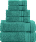Elegant Comfort Luxury 6-Piece Towel Set in Teal Blue