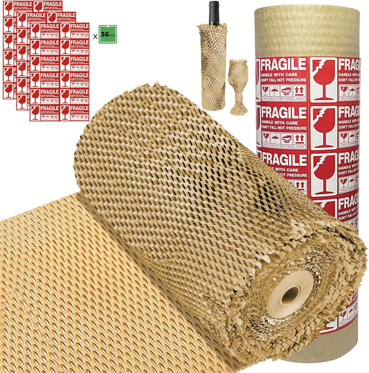 Honeycomb Packing Paper Wrap 15in x 400ft for Eco-Friendly Shipping