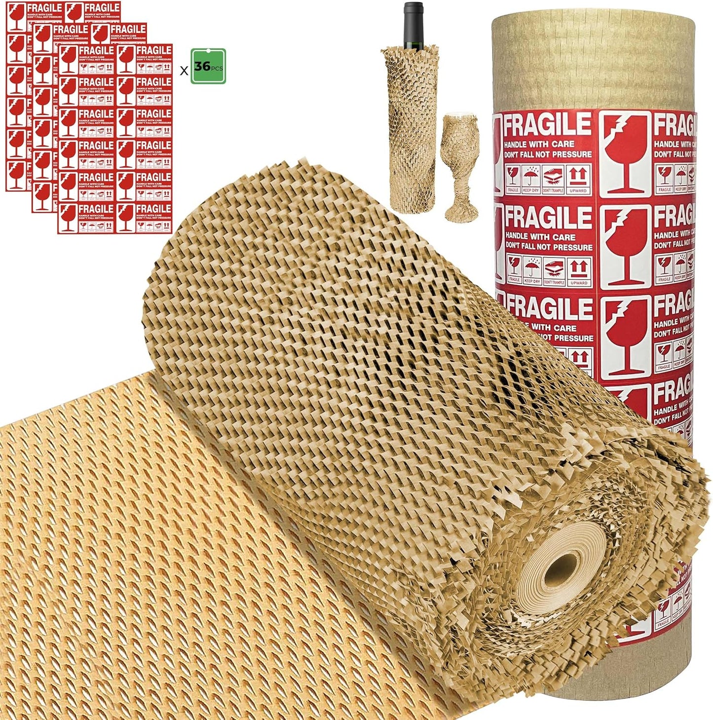 Honeycomb Packing Paper Wrap 15in360ft for Eco-Friendly Shipping