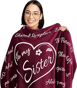 Sister Gifts Blanket for Sisters from Brother, Unique Throw