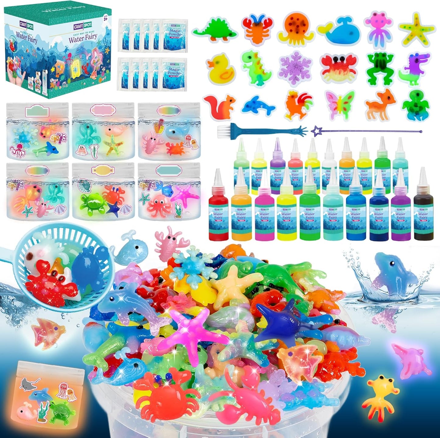 Make 200+ Water Animals with Glow-in-the-Dark Gel Toy Kit