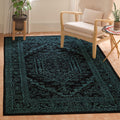 Adirondack 4ft x 6ft Accent Rug - Black & Teal, Durable Low-Profile