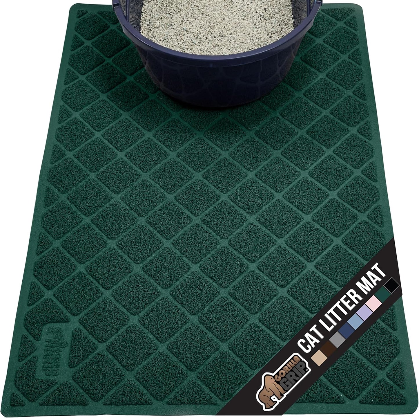 GORILLA GRIP Cat Litter Box Mat for Less Mess and Clean Floors