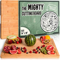 Large Cutting Board 24 x 18 in Bamboo - Heavy Duty Prep Surface