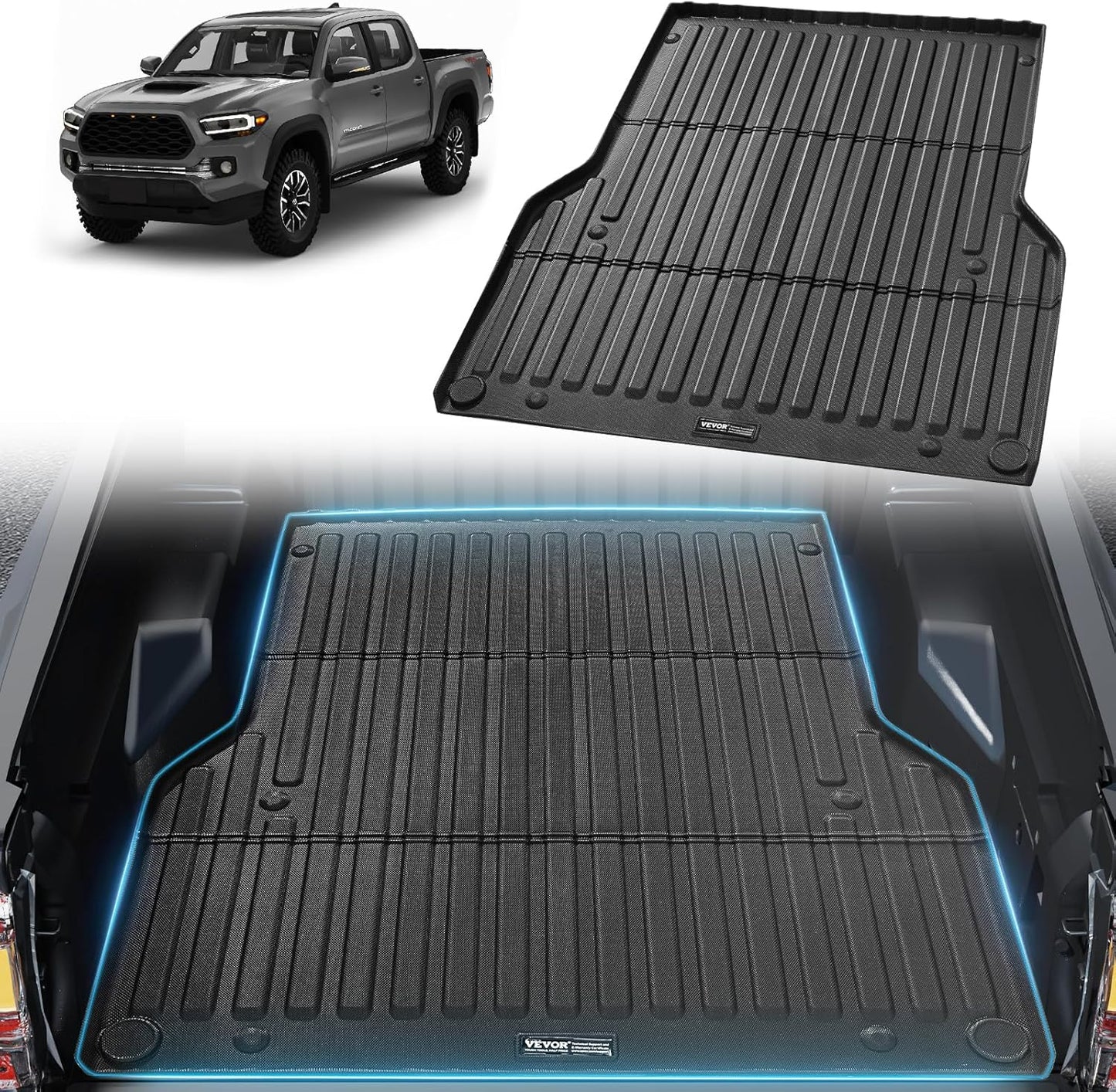 VEVOR Truck Bed Mat for 2005-2023 Toyota Tacoma, 5 FT Bed