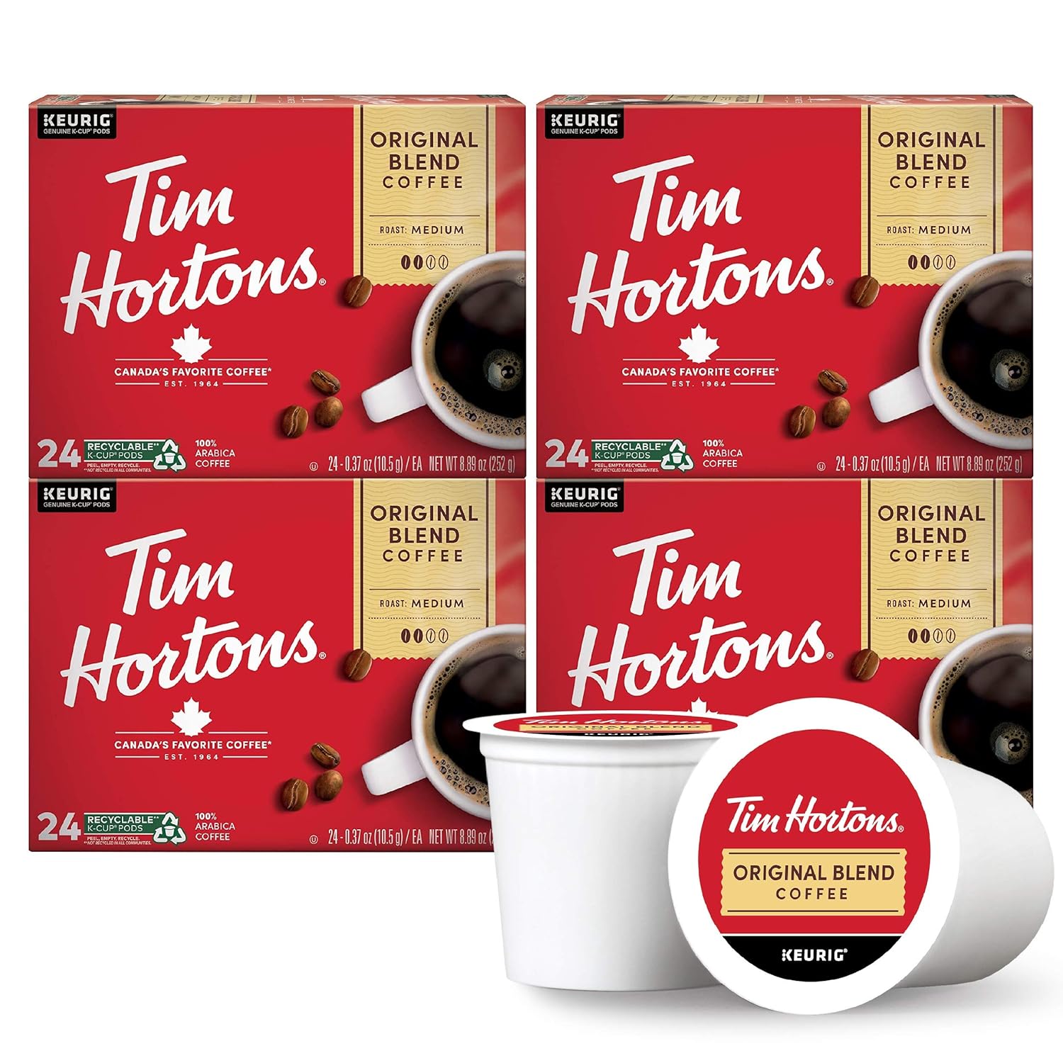 Tim Hortons Original Blend Medium Roast Coffee K-Cup Pods 96ct