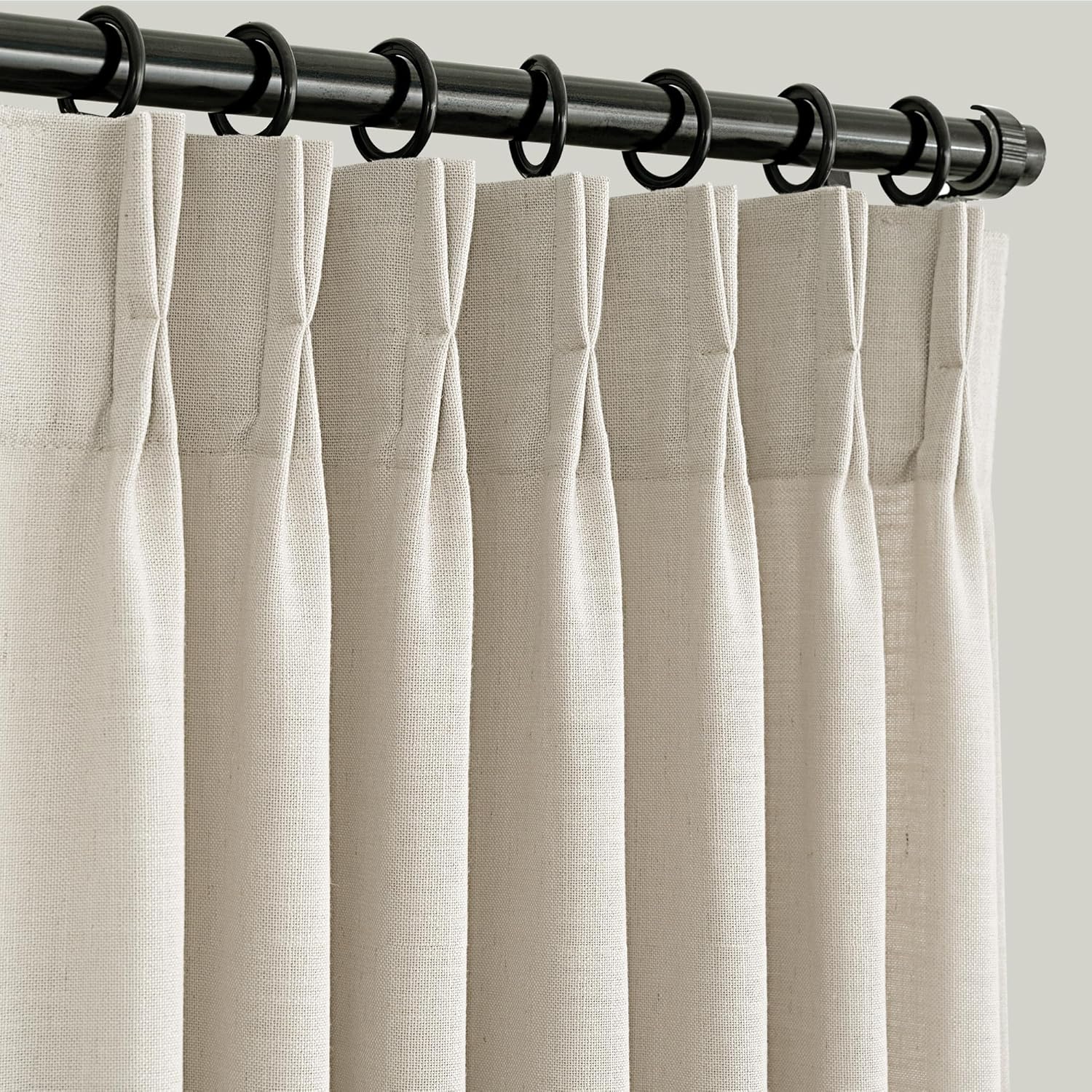 Linen Pinch Pleat Curtains 84 inches Long for Living Room
