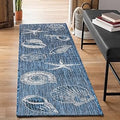 Carmel Low Profile Indoor/Outdoor Woven Rug - Shells Navy 1ft 11in x