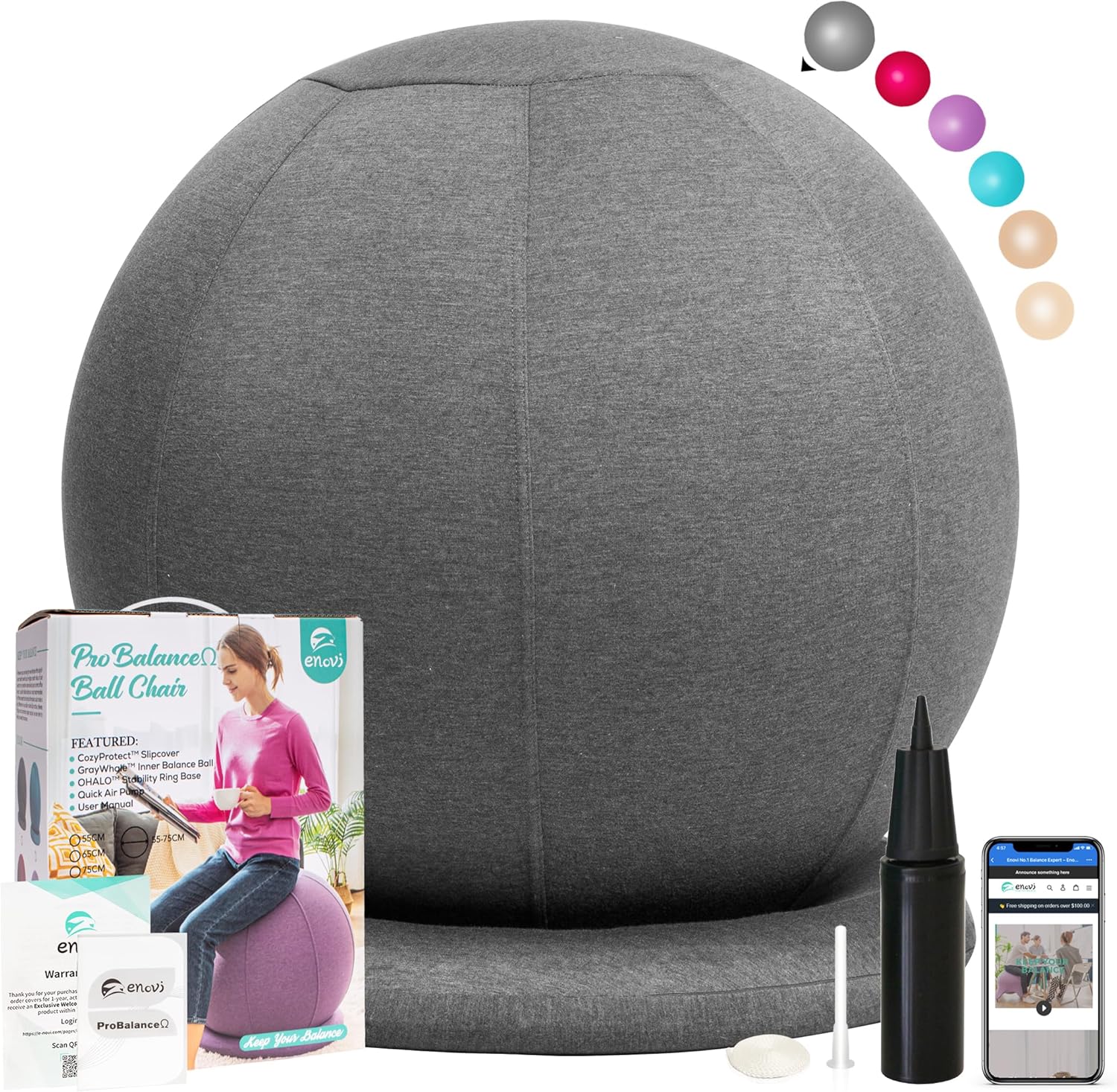 ProBalance Yoga Ball Chair for Home Office and Fitness Use