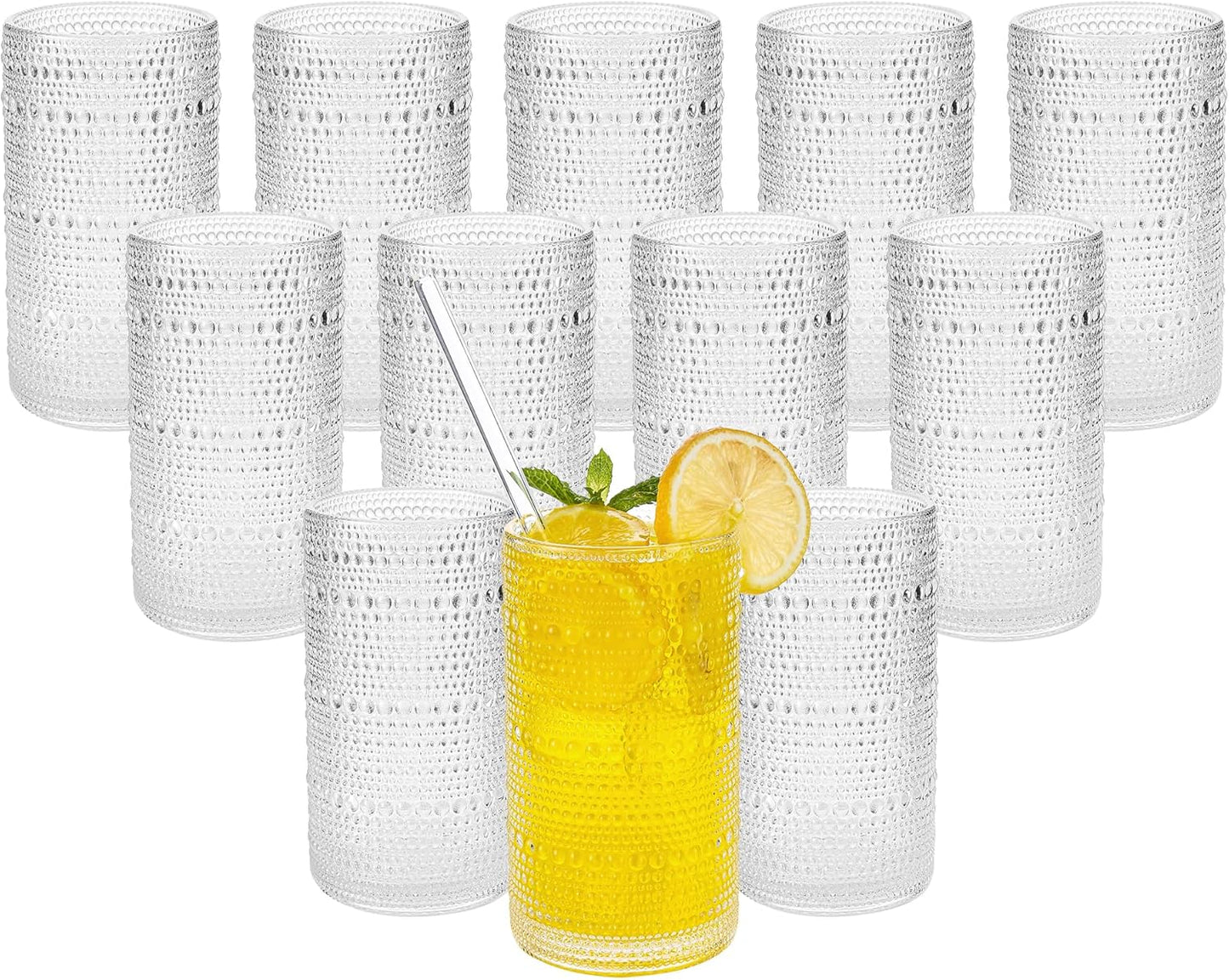 Vintage Hobnail Drinking Glasses Set of 12 for Every Occasion