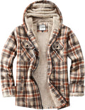 Women's Full Zip Fleece Flannel Jacket Plaid Sherpa Lined Jacket Cuffs