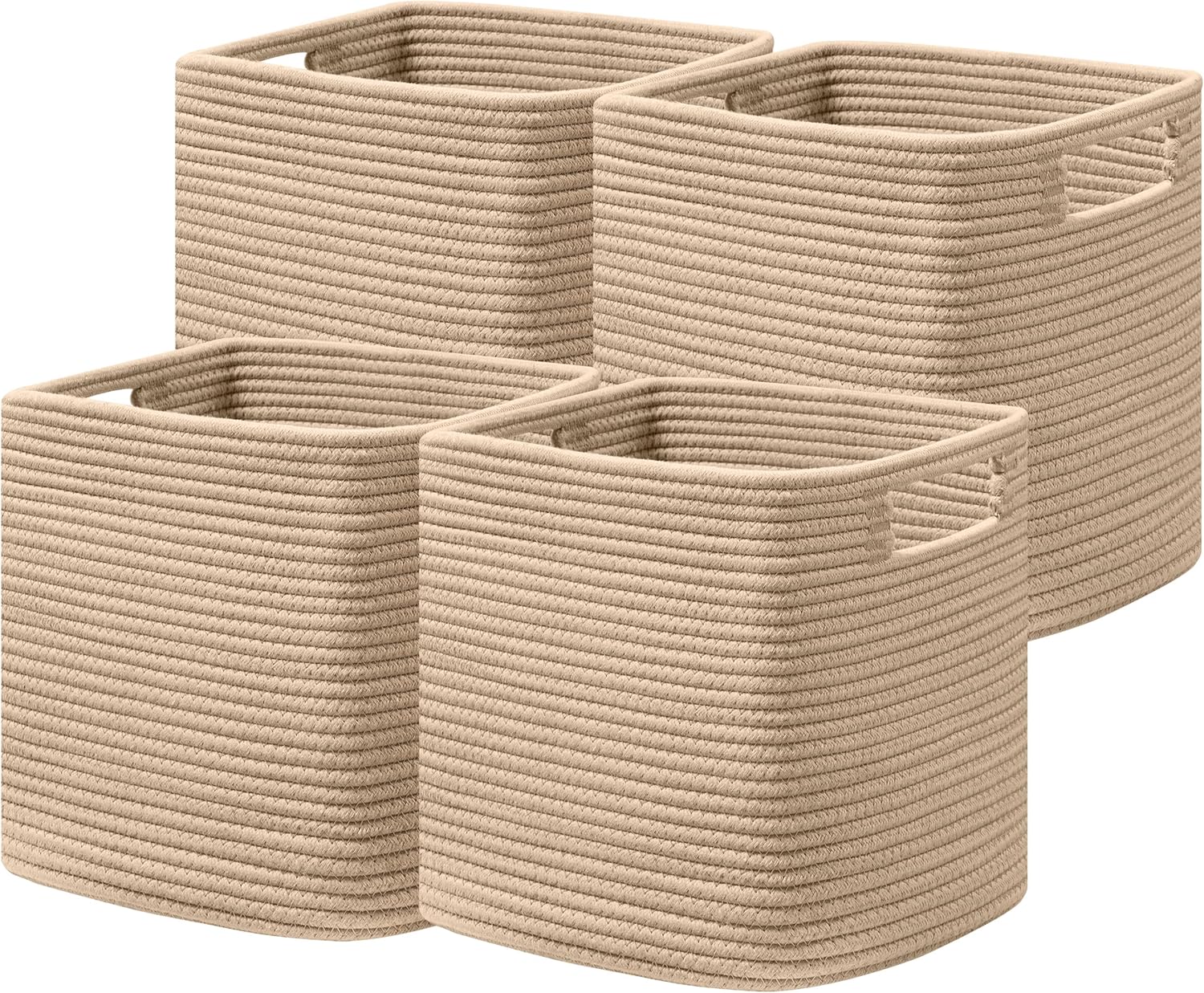 UBBCARE Set of 4 Cotton Rope Storage Baskets for Organizing