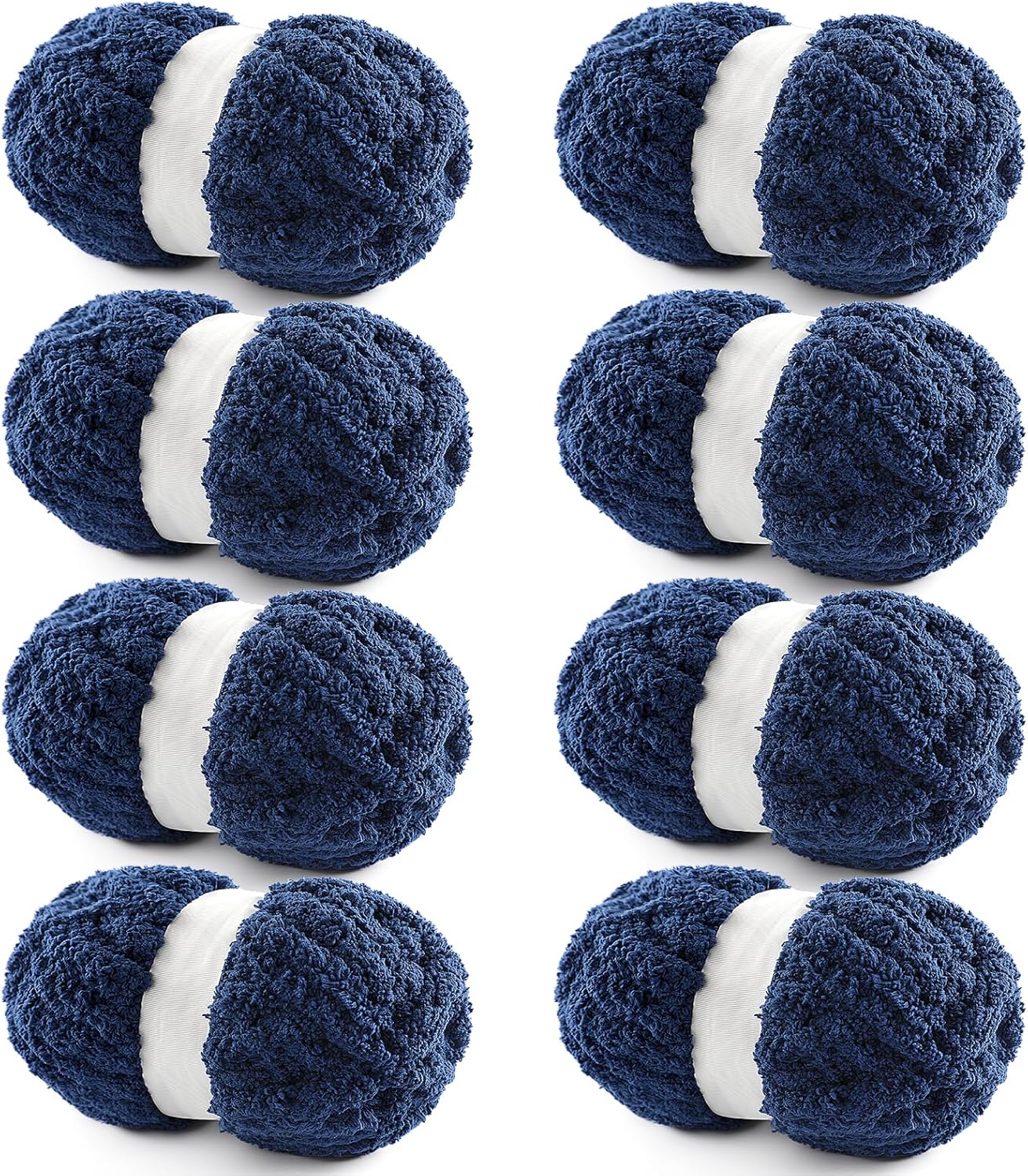 8 Pack Chunky Chenille Blanket Yarn for Knitting and Crocheting