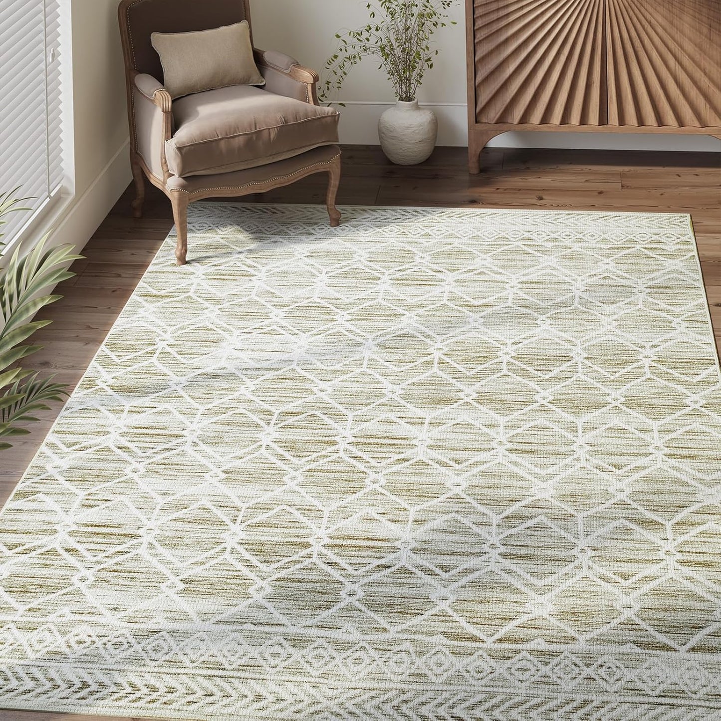 jinchan Moroccan 5x7 Area Rugs for Bedroom - Soft Modern Design
