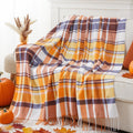 Fall Plaid Throw Blanket 50x60 - Soft Buffalo Check for Couch